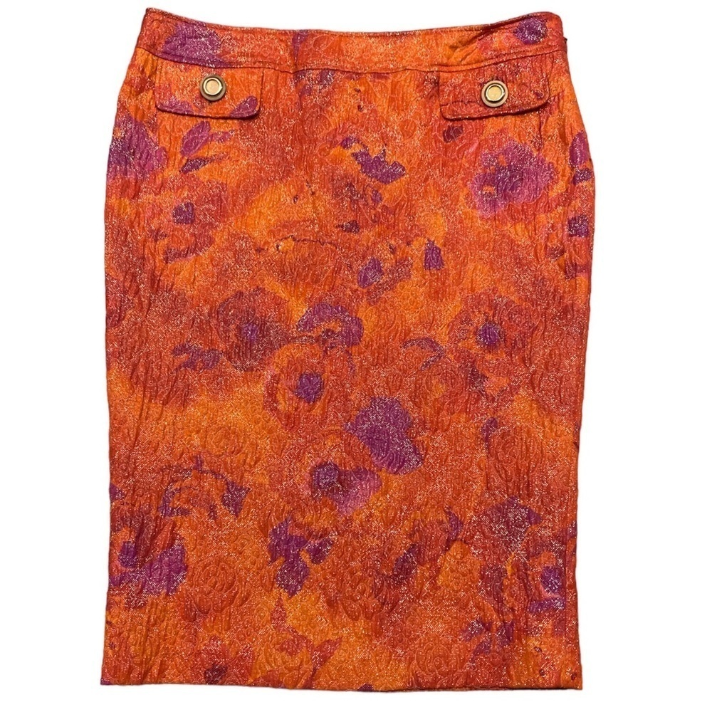 DOLCE GABBANA Vintage pink orange low waist pencil midi skirt - Picture 4 of 10